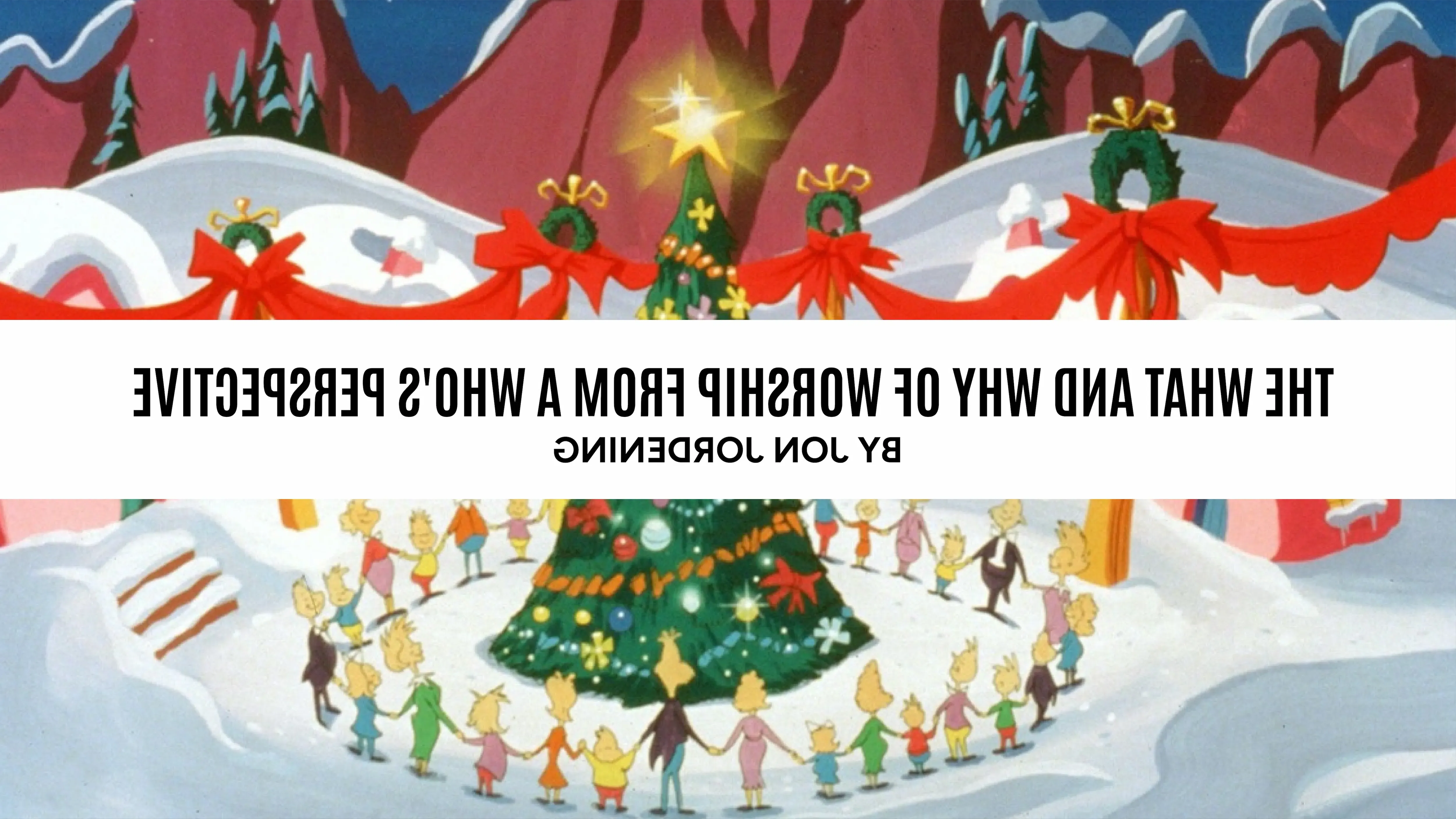 Illustration of Who's 唱歌 around the Christmas tree